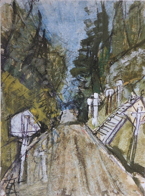 須田剋太『二つの関のあと(Ａ)』