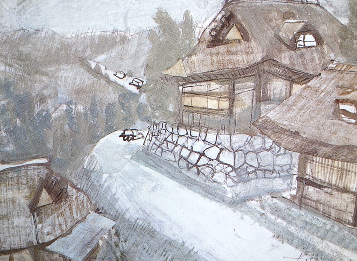 須須田剋太『味噌蔵のような建物』