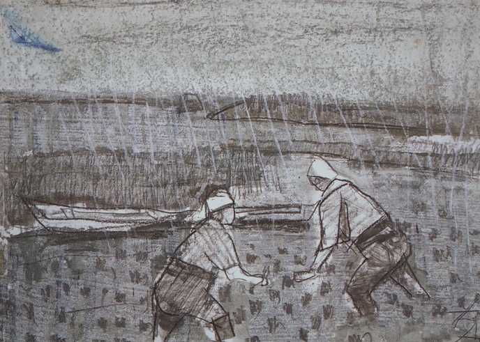 須田剋太『田植え』