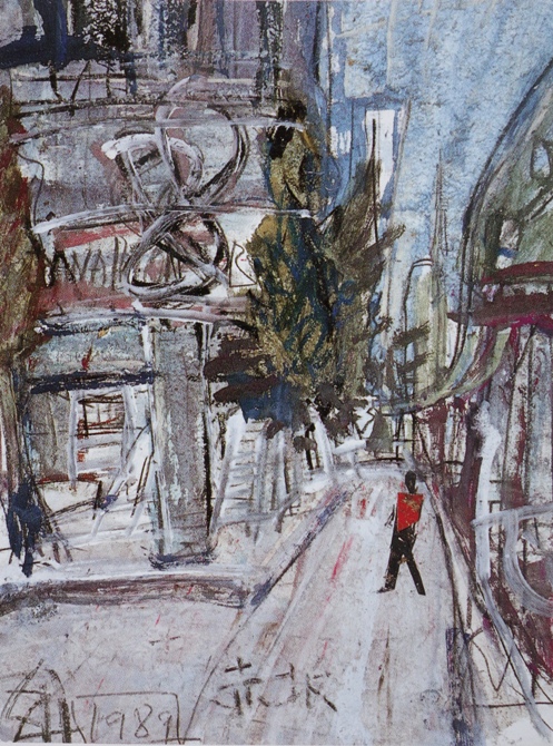 須田剋太『赤坂(Ｆ)』