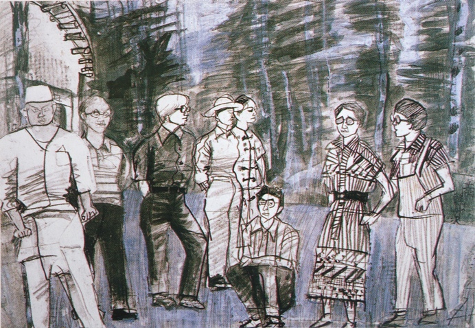 須田剋太『南軽井沢』