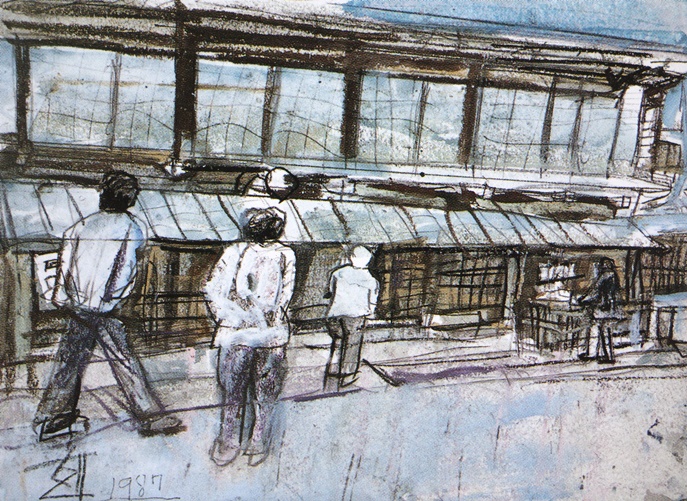 須田剋太『国府の赤かぶ(Ｂ)』　実は三嶋和ろうそく店