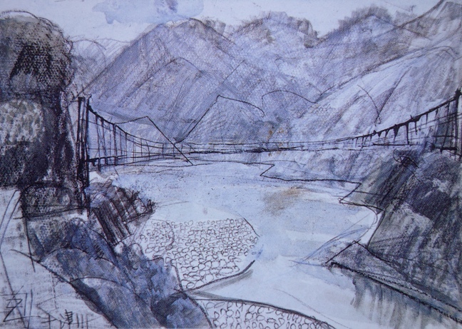 須田剋太『十津川』