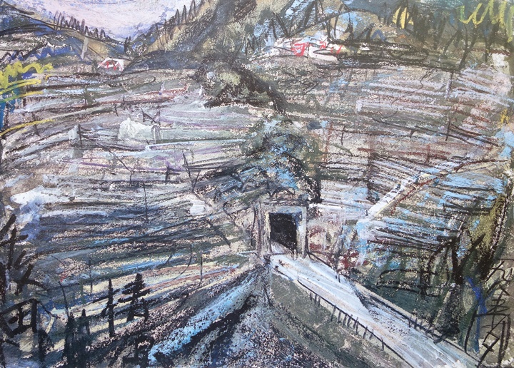 須田剋太『檮原千枚田』