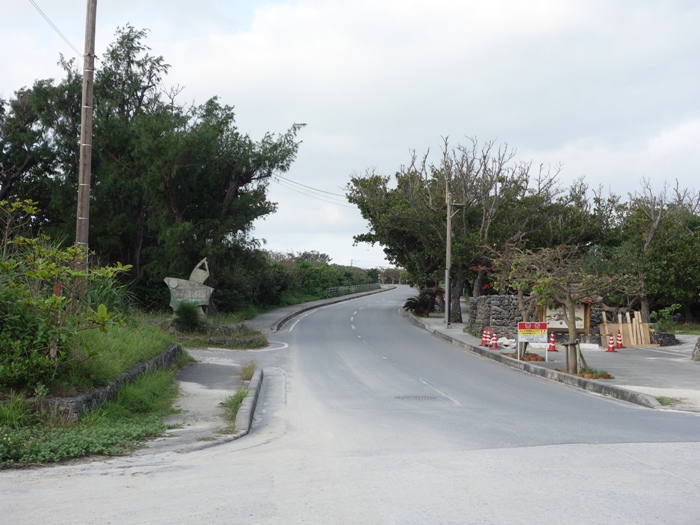 竹富港からの道