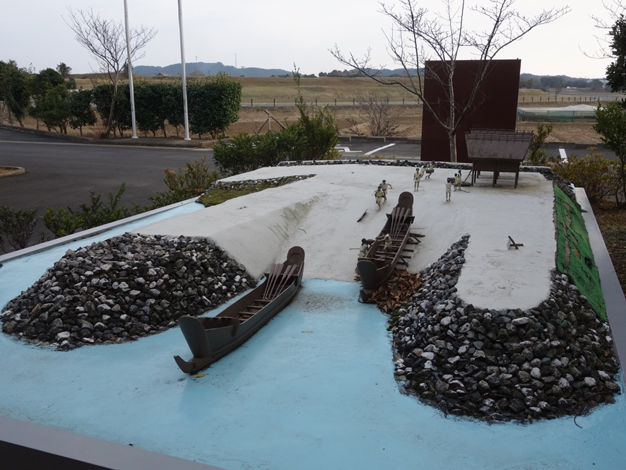 原の辻（はるのつじ）ガイダンス施設　船着き場跡のジオラマ