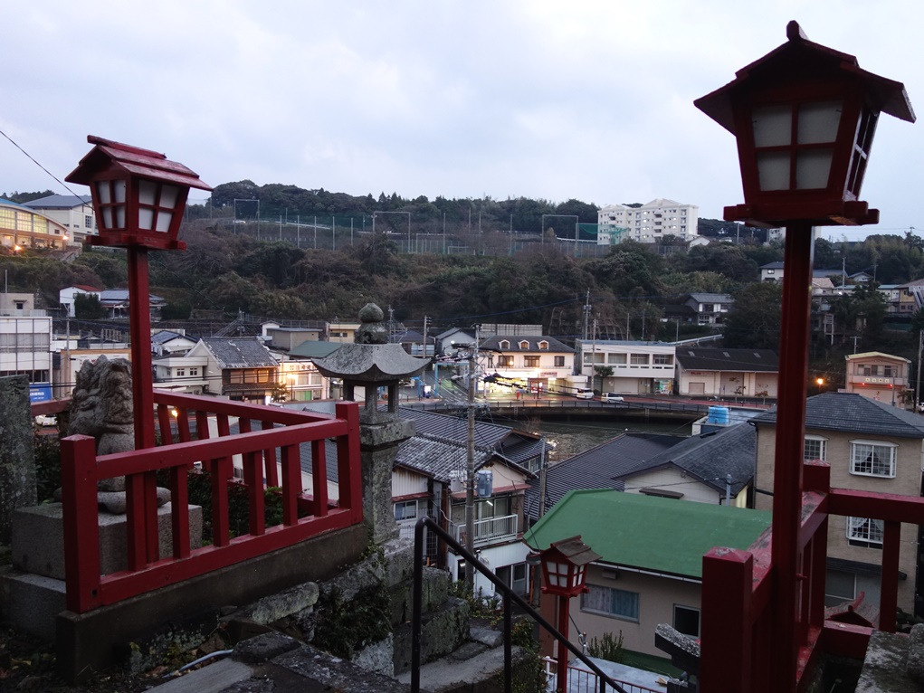 金毘羅神社から郷ノ浦に夕景