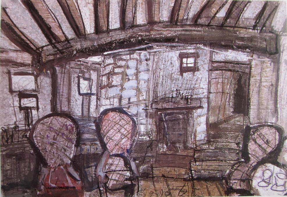 須田剋太『パリのレストラン』　ル・クプシュ　Le Coupe-chou