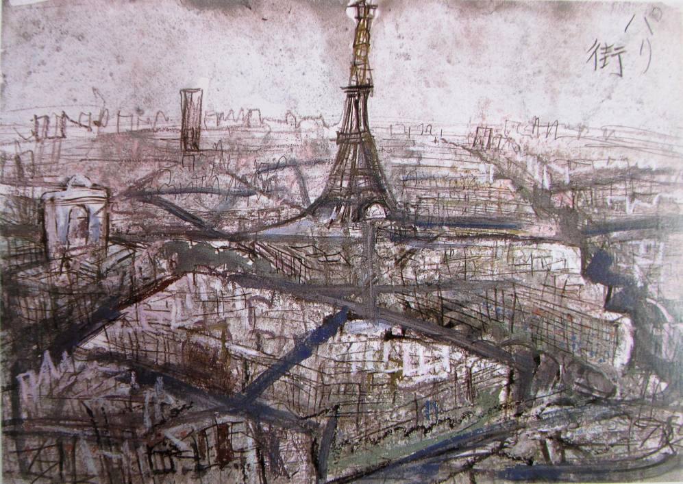 須田剋太『パリ街』